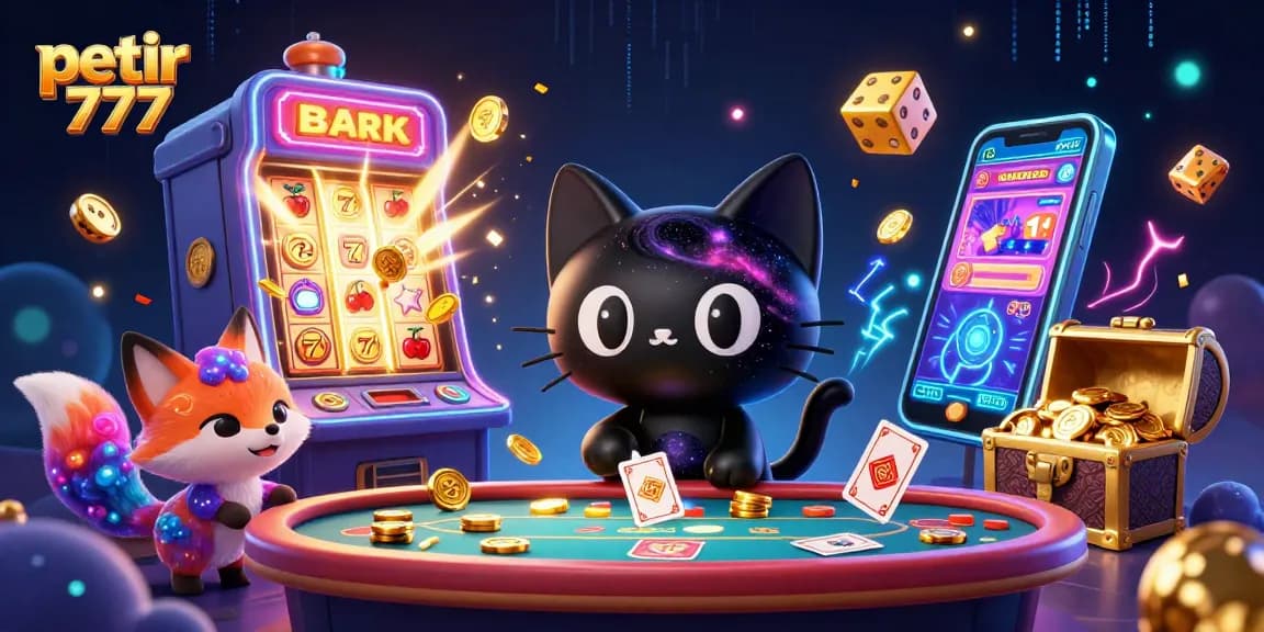 Experience the excitement of petir 777 with a dynamic cosmic casino scene full of colorful gaming elements.