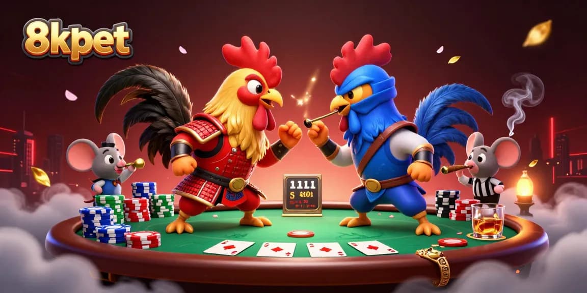 Experience the thrilling showdown of roosters in 8xbet's engaging gambling arena scene.