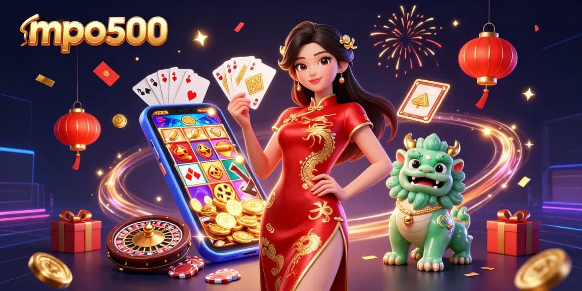 Engage with mpo500's vibrant casino scene featuring fun games and celebratory elements.