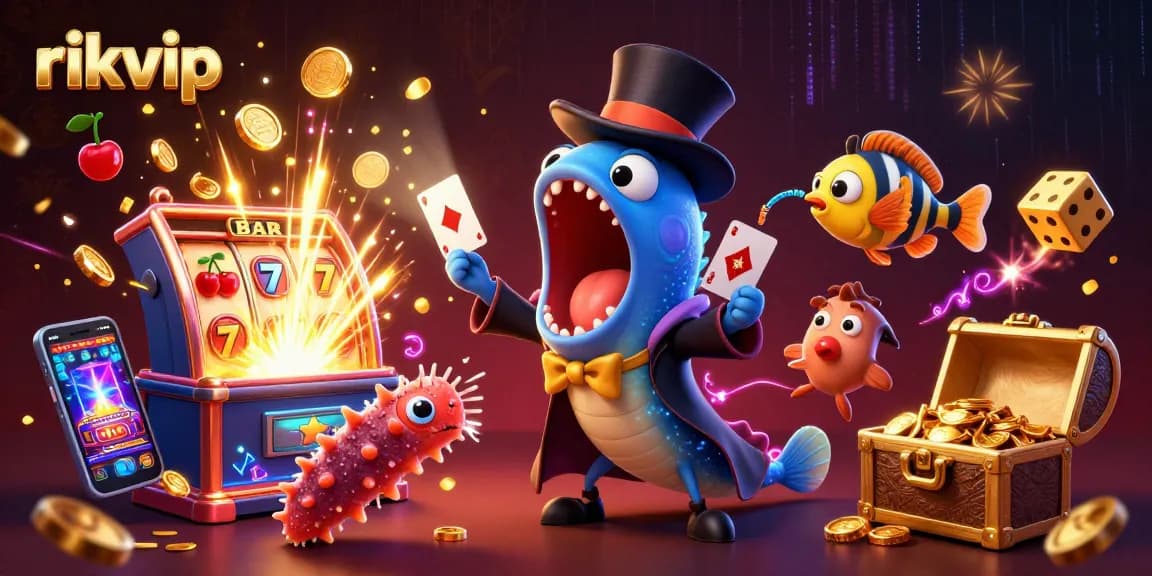 Experience thrilling action at rikvip with animated characters and vibrant casino elements.
