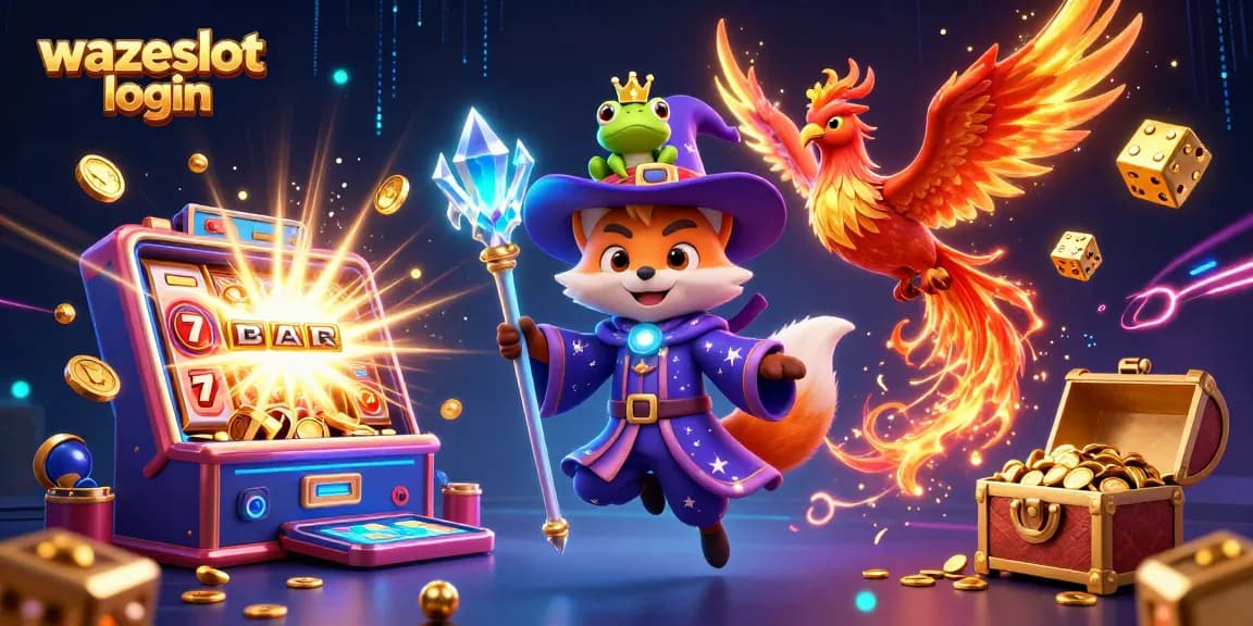 Experience the thrilling action with wazeslot login, showcasing enchanting characters and dynamic gaming elements.