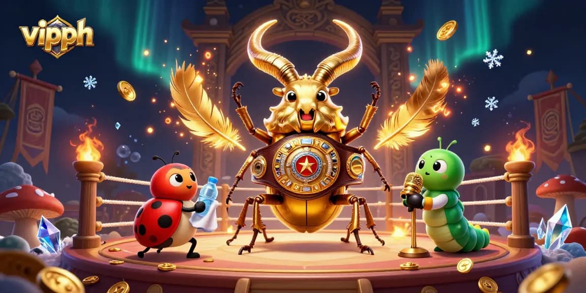 Experience exciting gaming action with vipph in a dynamic casino scene featuring cartoon characters.