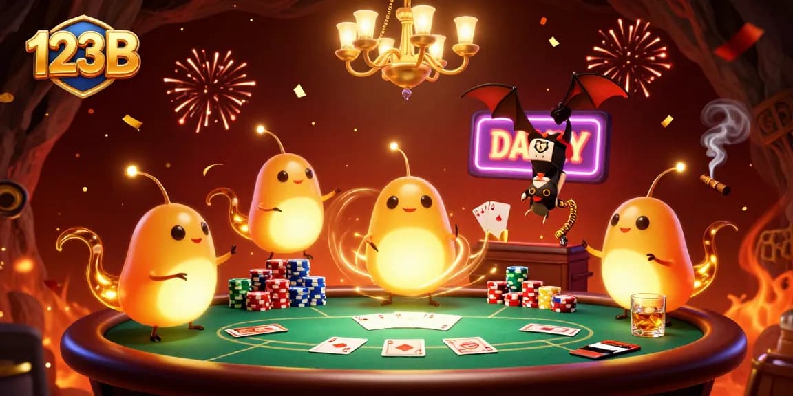 Experience thrilling gameplay at 123B in an enchanting cave casino, illuminated by dazzling glowworms.