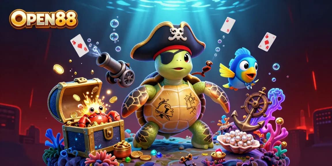 Experience fast-paced action at OPEN88 with an engaging, colorful underwater casino scene.