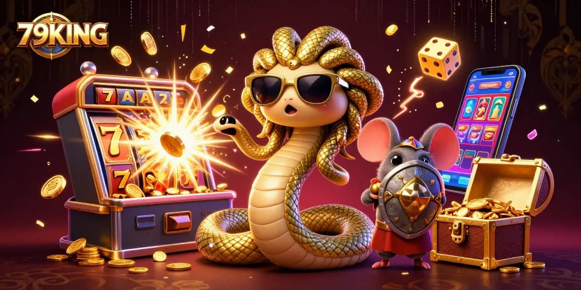 Experience amazing 79KING gameplay in a vibrant 3D casino with thrilling slot machine action.