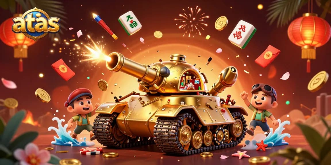 Experience the exciting games at atas Casino, highlighted by a vibrant 3D beetle tank themed casino.