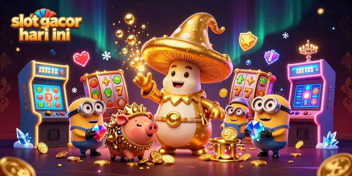 Slot gacor hari ini dengan wizard cendawan dan pig sembilan berkilau di kasino.