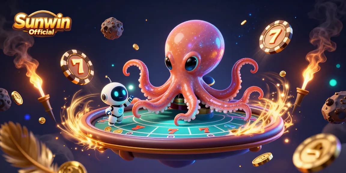 Engage with thrilling gameplay at Sunwin Official's vibrant 3D digital casino scene.