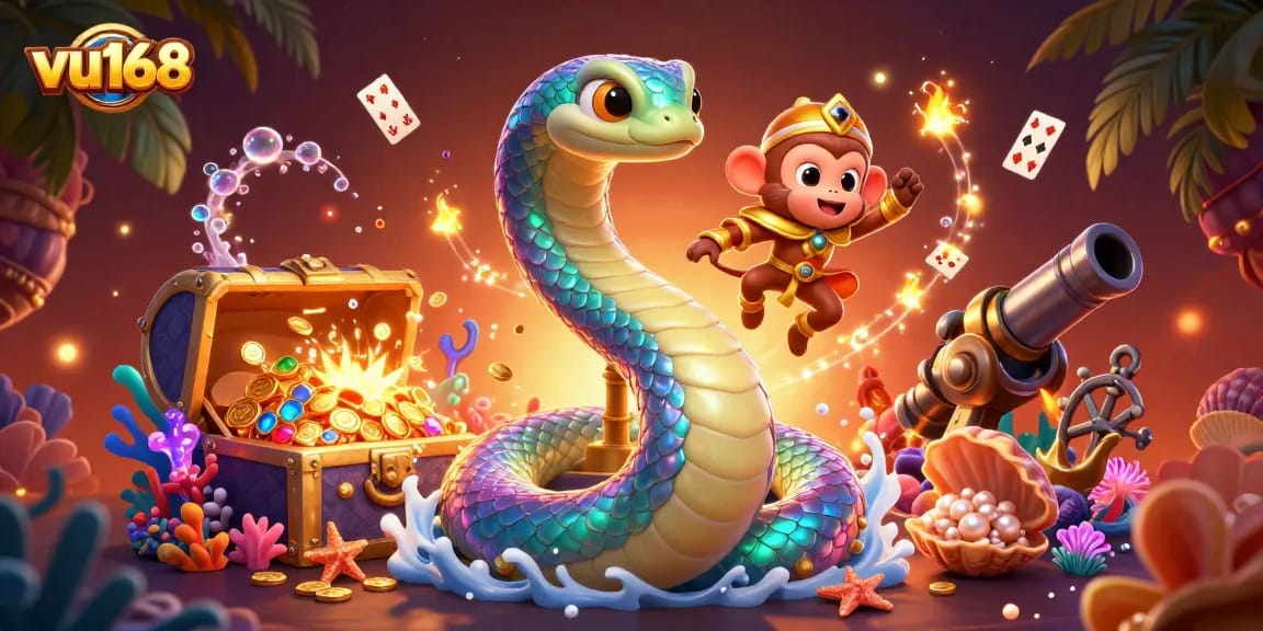 Bet on exciting games at vu168, featuring vibrant characters and dynamic casino elements.