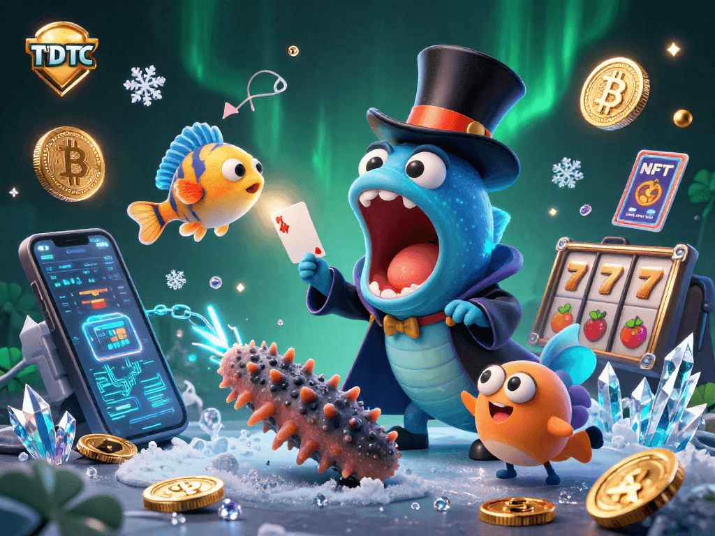 Experience the excitement of TDTC with a vibrant magic act by sea creatures in a rich casino-themed setting.