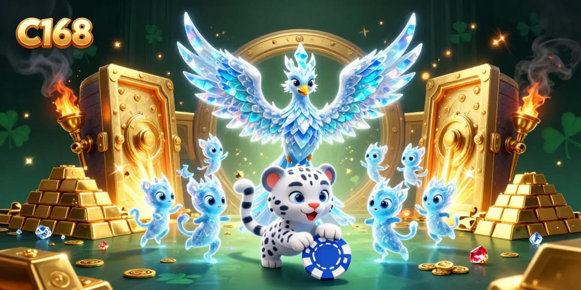 Experience thrilling gameplay with C168's dynamic casino games featuring icy characters and treasure!