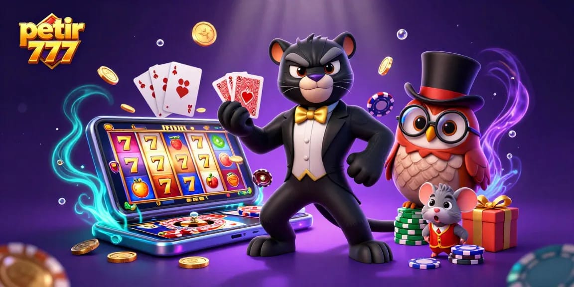 Experience the thrill with petir 777 gameplay featuring a stylish panther and cactus owl in action.