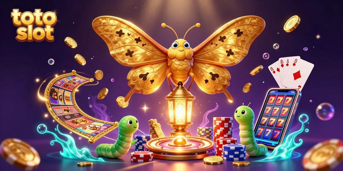 Experience the excitement of toto slot with enchanted illustrations of winning games and vibrant casino scenes.