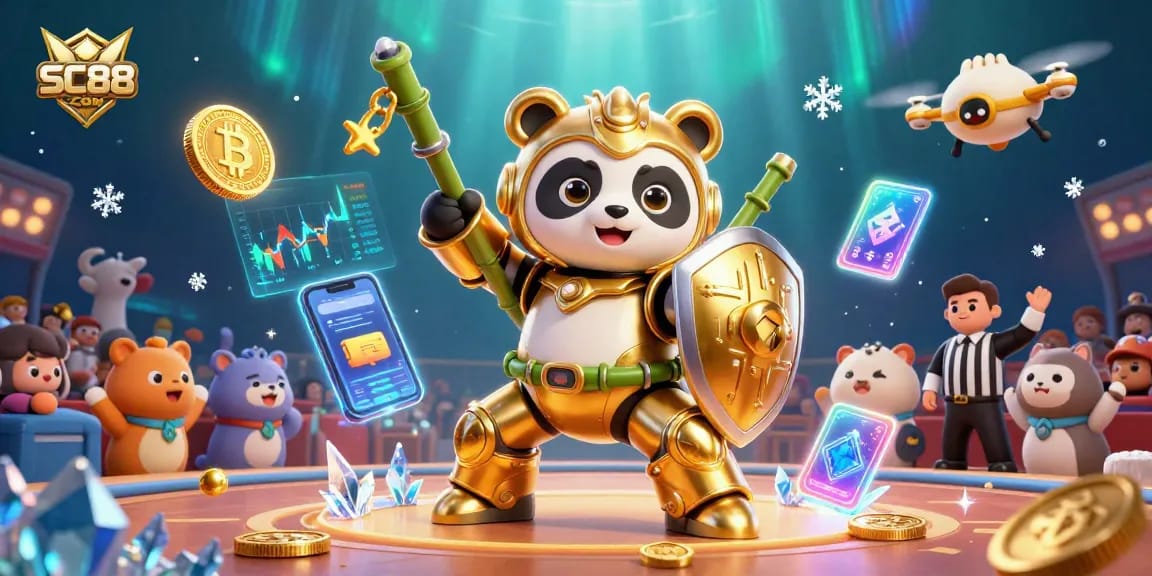 Engage in thrilling gameplay at SC88 COM with exciting cryptocurrency visuals and casino elements.