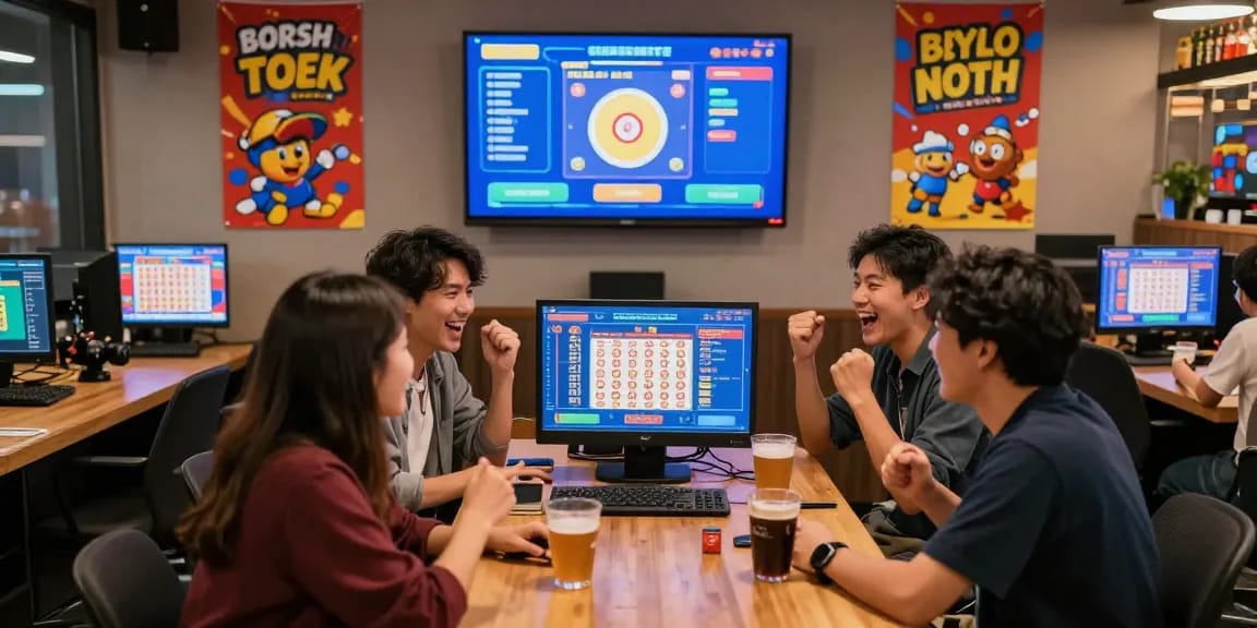Suasana komunitas slot Honda555 di https://honda555.net/ dengan perayaan kemenangan jackpot.