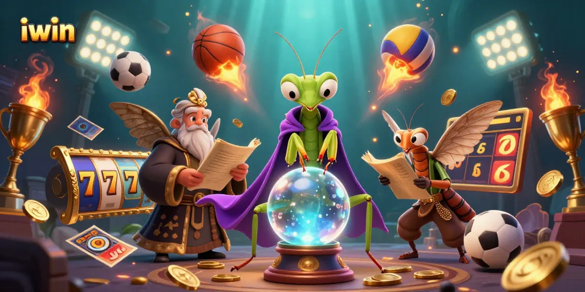 Experience iwin's vibrant casino magic with a festive 3D gaming scene packed with slots and characters.
