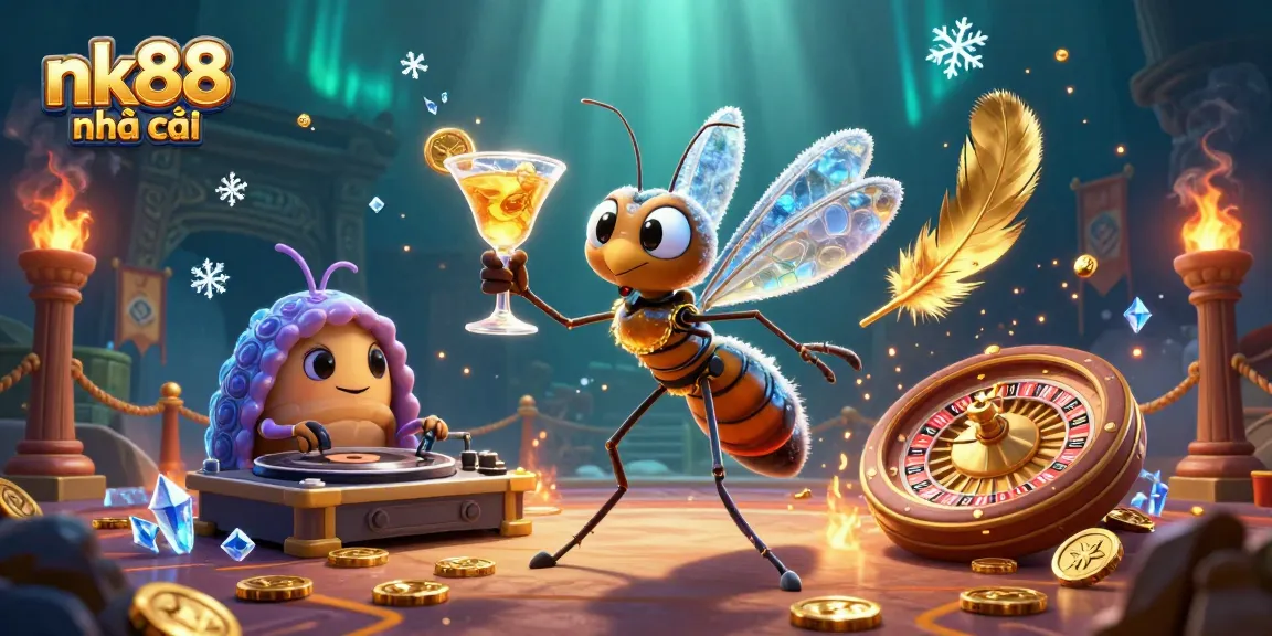 Experience thrilling moments with nk88 nhà cái, showcasing a vibrant casino scene featuring a unique mascot and elements.