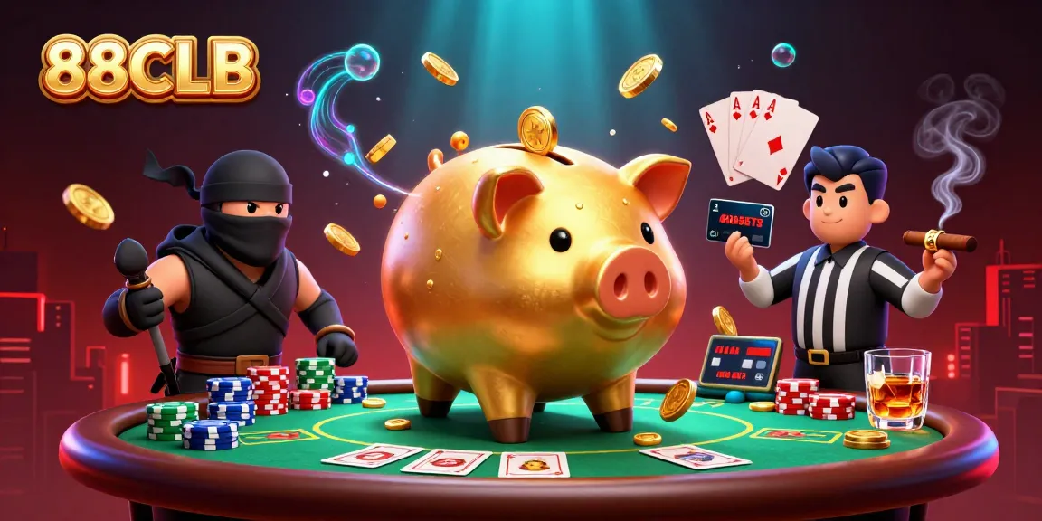 Play at 88CLB with exciting poker action and vibrant casino atmosphere in a dynamic scene.