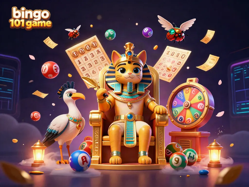 Play the thrilling bingo 101 game with colorful elements and dynamic characters in this rich 3D scene.