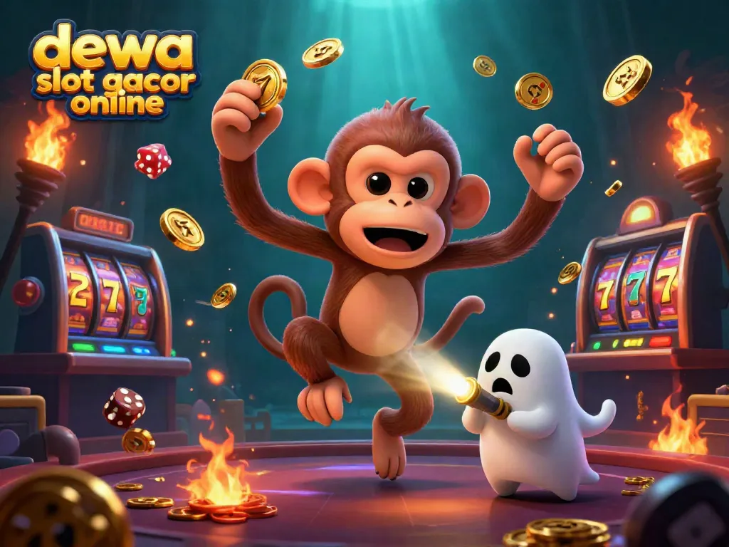 Dewa slot gacor online menampilkan perjudian slot di kasino dengan elemen visual yang memikat dan energik.