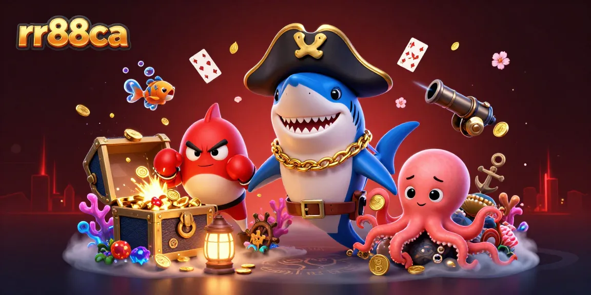 Engage in the colorful world of rr88ca with a playful shark, pufferfish, and octopus winning treasures.