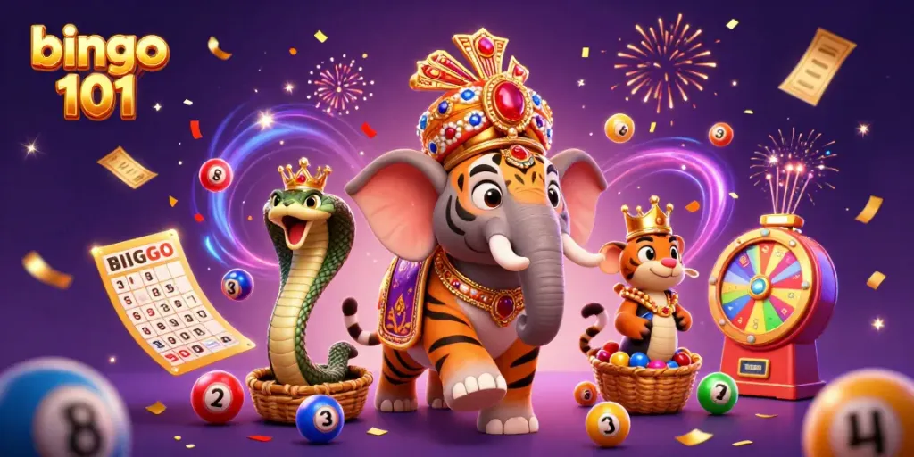 Experience the excitement of bingo 101 with a vibrant, dynamic illustration showcasing thrilling game elements.