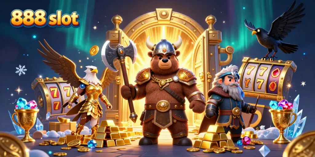Menangkan jackpot pada 888 slot dengan Viking dan perhiasan emas!