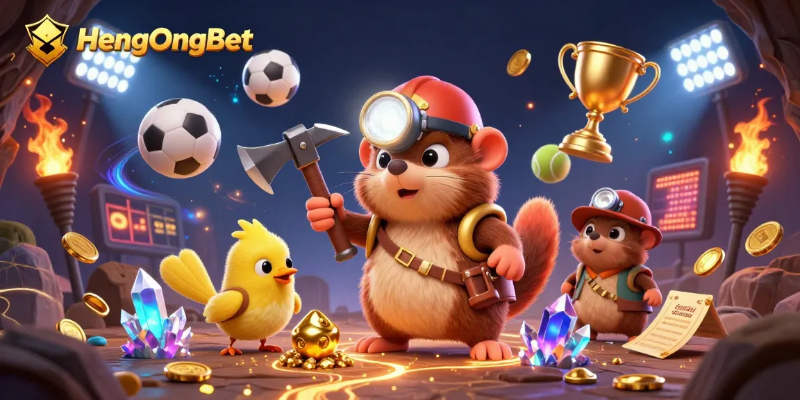 Experience thrilling gameplay at HengOngBet with vibrant casino characters and dynamic sports elements.