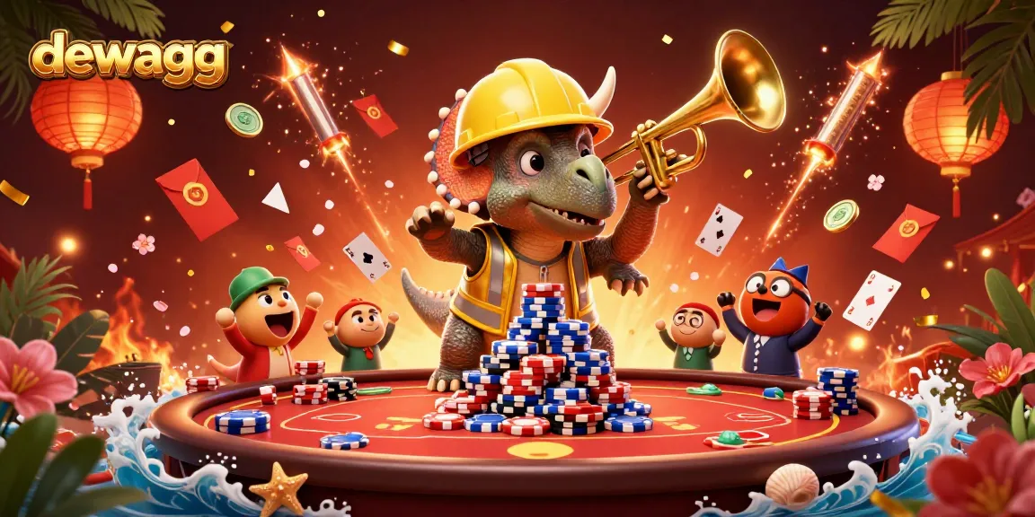 Dewagg celebrates poker with vibrant 3D cartoon characters and chips in a lively casino scene