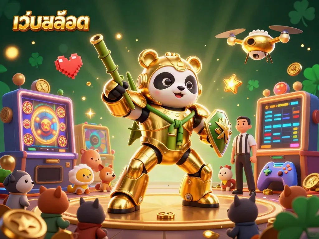 Experience thrilling jackpots with vibrant เว็บสล็อต reels and dynamic gaming elements in a colorful casino scene.