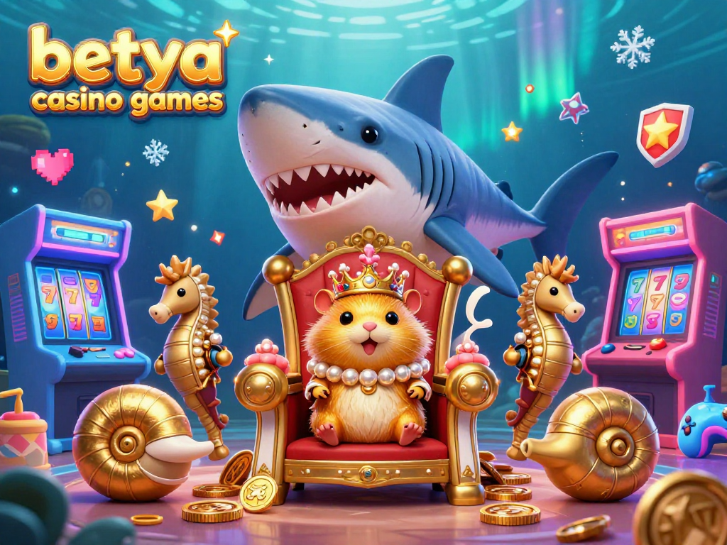 Experience the thrill of betya casino games with a vibrant 3D oceanic scene featuring a hamster king and casino elements.