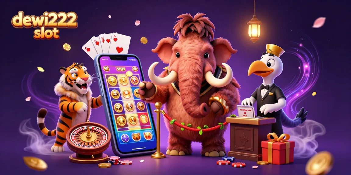 Experience exciting gameplay with dewi222 slot featuring a lively casino scene filled with slot games and vibrant characters.
