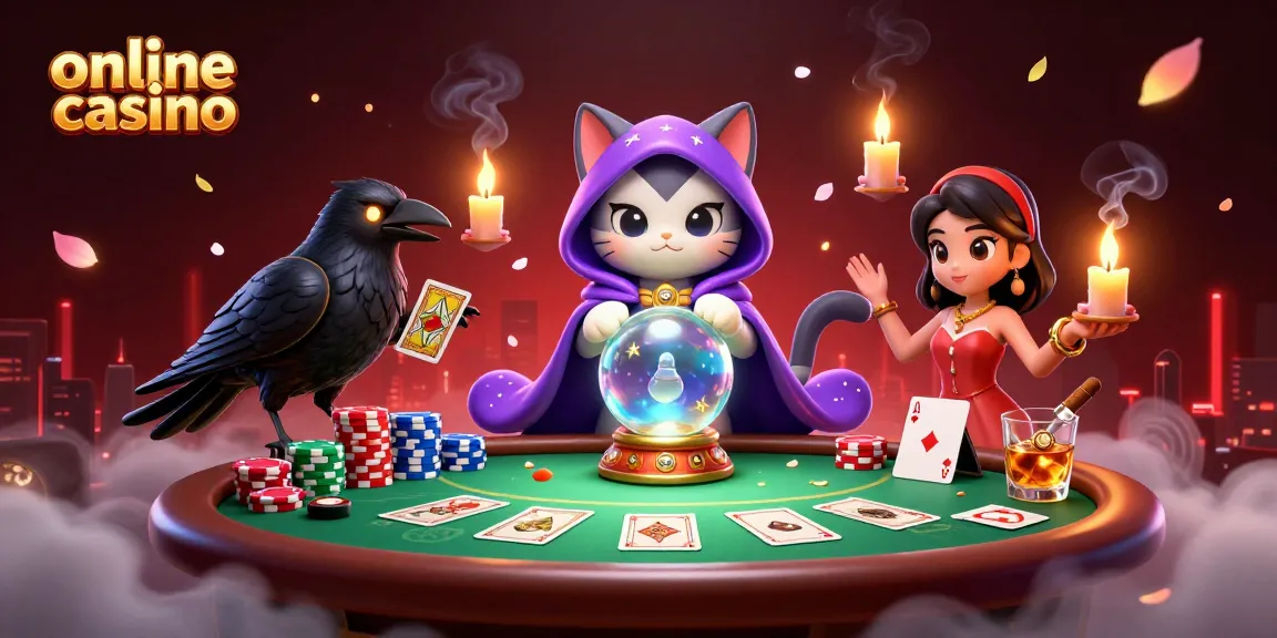 Engage in exciting moments at the online casino with tarot and poker elements.