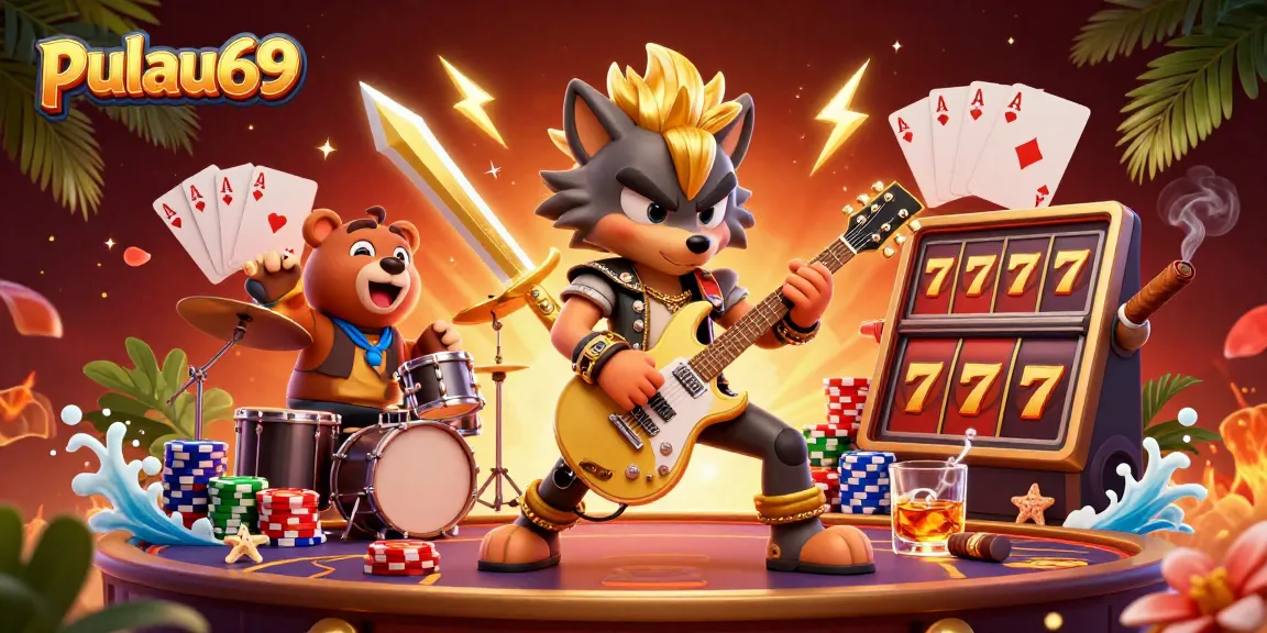 Experience thrilling gameplay and exciting wins at pulau69 online slots with vivid casino scene.