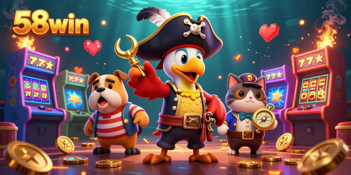 Experience winning moments at 58win with vibrant 3D characters and casino elements enhancing excitement.