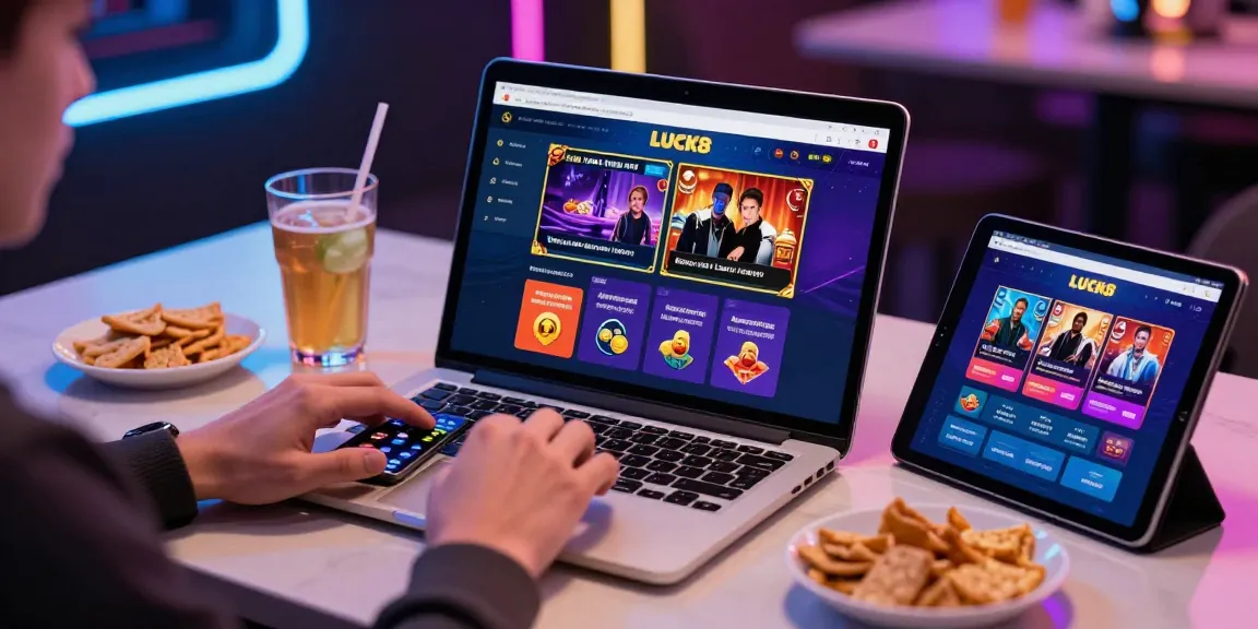 LUCK8 online gambling platform showcasing vibrant gaming interface and engaged user.