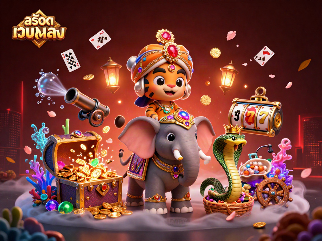Engage with สล็อตเว็บตรง slot action featuring a maharaja tiger, jewel-encrusted elements, and dynamic game symbols.