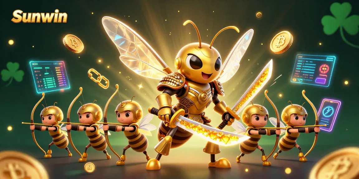 Play exciting games at Sunwin with engaging characters and immersive casino elements in a vibrant 3D illustration.