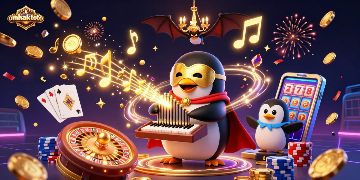 Experience vibrant gameplay visuals at ombaktoto with our dynamic casino scene featuring a phantom penguin.