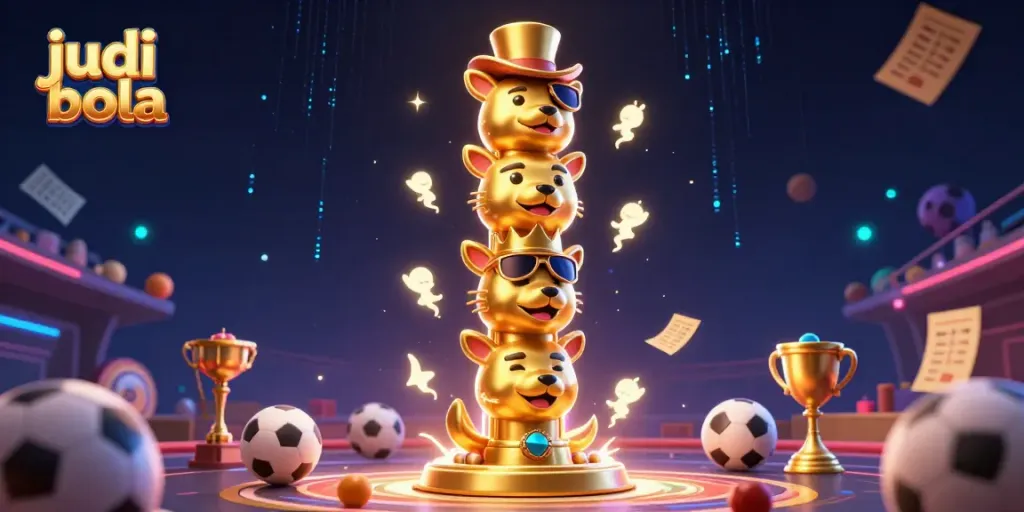 Engage in judi bola excitement with animated sports betting elements and vibrant casino visuals.