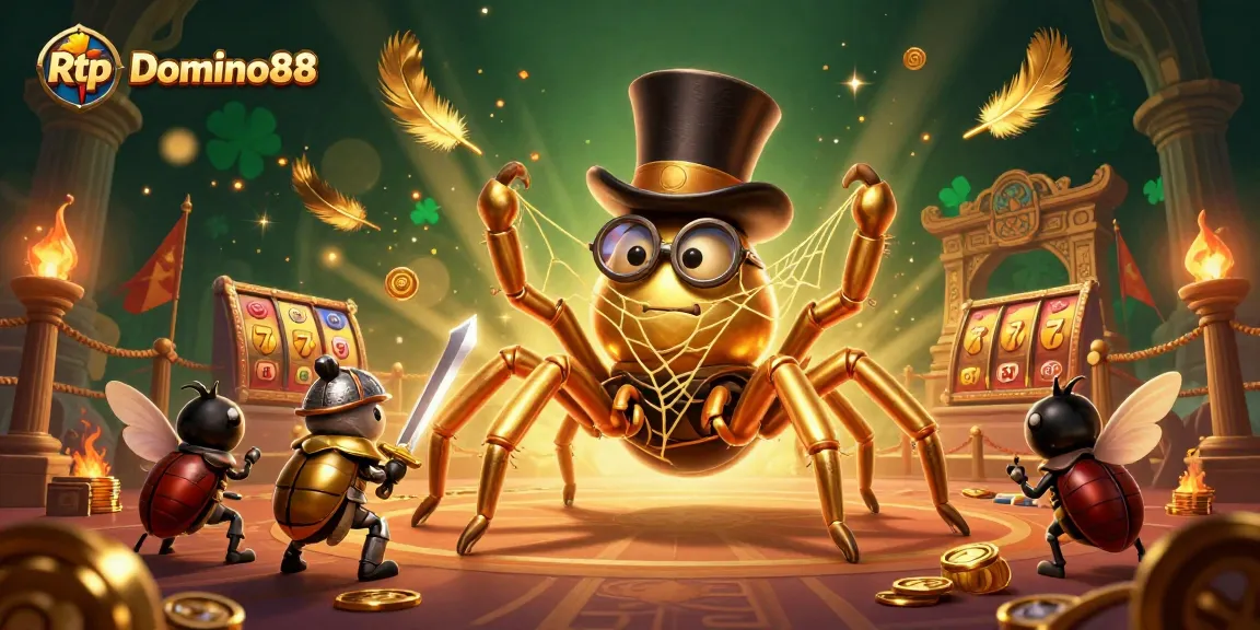 Experience the excitement of Rtp Domino88 with a dynamic casino-themed illustration featuring vibrant characters and action.