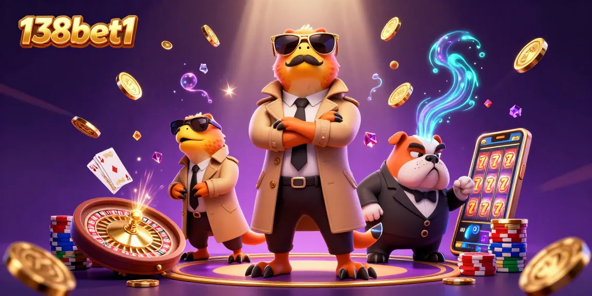 Experience thrilling casino adventures with 138bet1's playful raptors in trench coats.