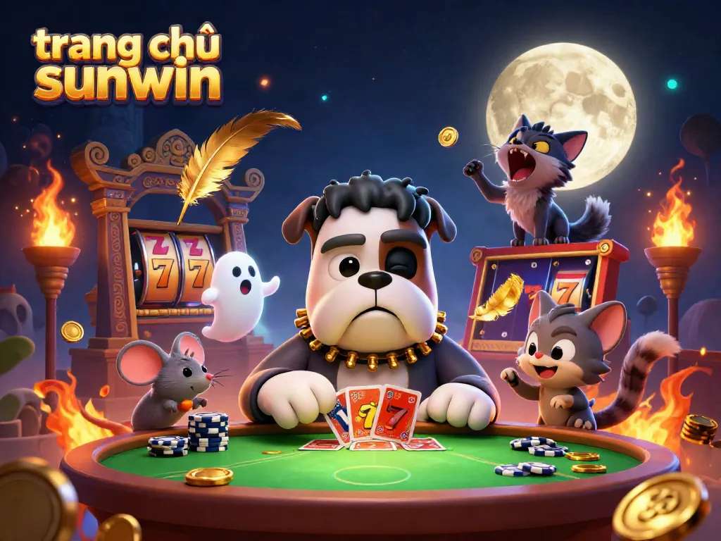 Experience the thrills of gaming at trang chủ sunwin with a lively illustration of unique casino characters and elements.