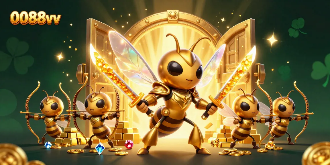 Engage with 0088vv’s thrilling casino universe featuring a samurai hornet, golden treasures, and excitement!
