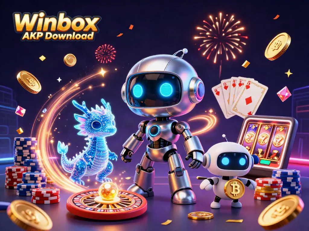 Experience thrilling gameplay with Winbox APK Download showcasing a vibrant casino scene.