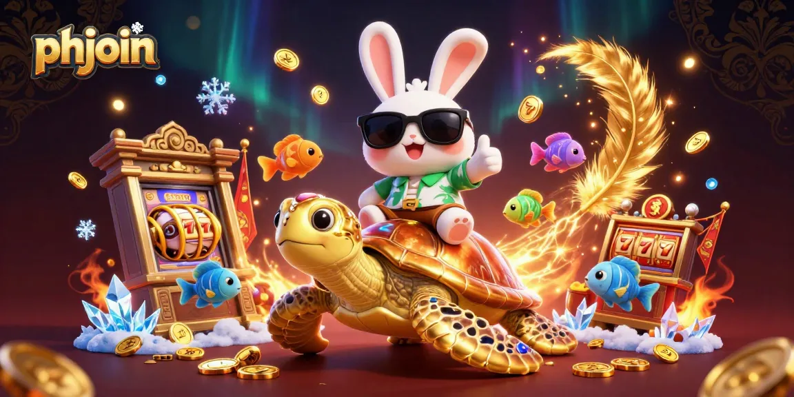 Join the exciting gaming world at phjoin with thrilling slot reels and an adorable rabbit.