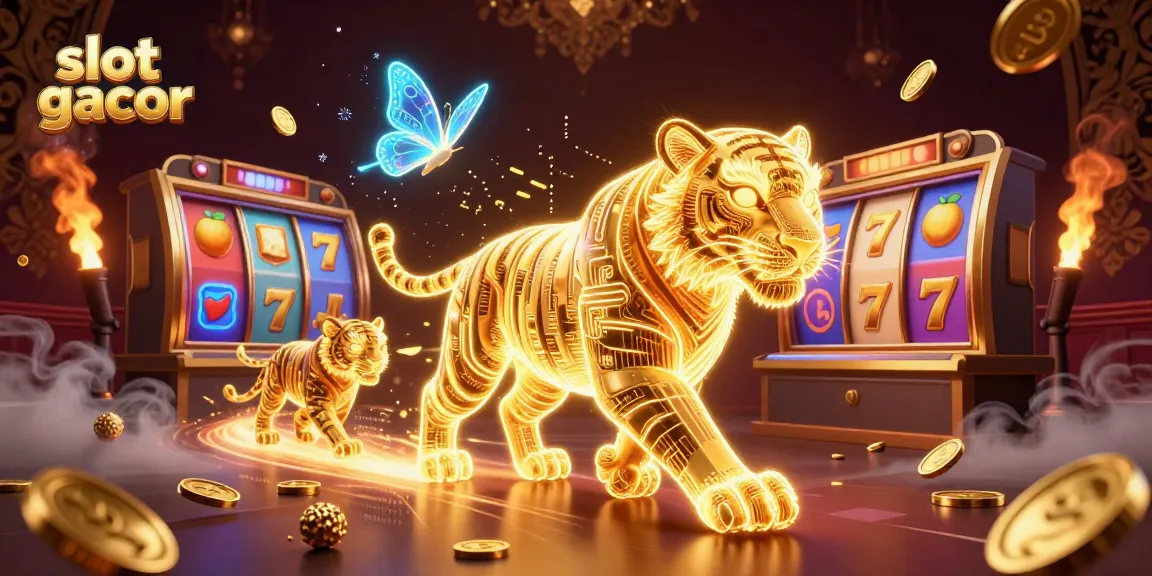 Experience slot gacor with this vibrant digital casino illustration showcasing dynamic gameplay elements.