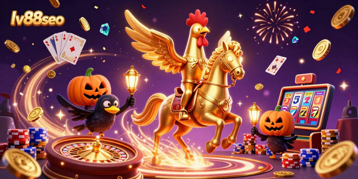 Experience thrilling gameplay at lv88seo with an enchanting golden rooster in a dynamic casino setting.