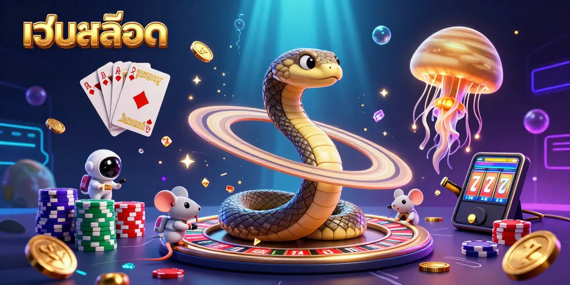 Experience thrilling เว็บสล็อต action with a Saturn snake a roulette wheel as astronaut mice place bets.
