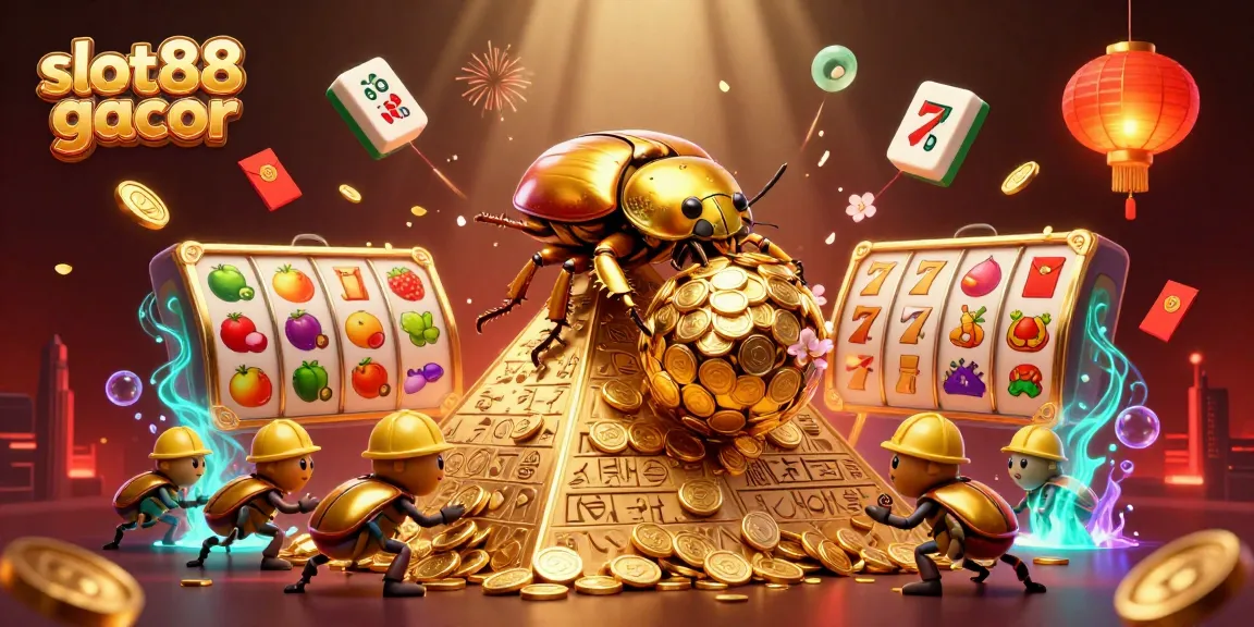 Gali kemenangan maksimal dengan slot88 gacor dalam ilustrasi kasino 3D yang cerah dan penuh warna.